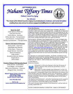 September 2015 - Nahant Council on Aging