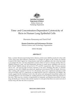 Time- and Concentration-Dependent Cytotoxicity of Ricin in