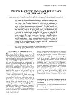 Anxiety disorders and major depression, together or apart