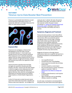Tetanus: Up-to-Date Booster Best Prevention