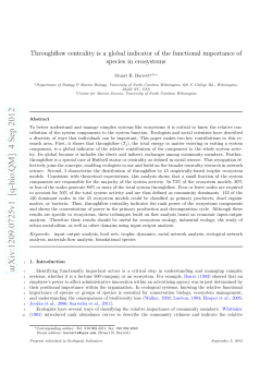 Throughflow centrality is a global indicator of the functional