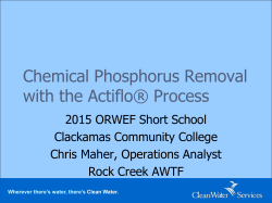 Chemical Phosphorus Removal with the Actiflo&reg; Process