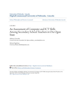 An Assessment of Computer and ICT Skills Among Secondary