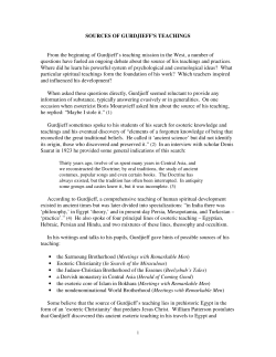 Sources of Gurdjieff`s Teachings