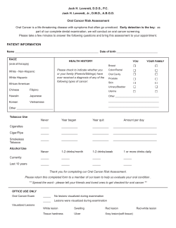 determine your risk for Oral Cancer
