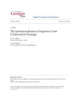 The Institutionalization of Supreme Court Confirmation Hearings