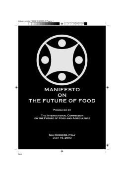 MANIFESTO ON THE FUTURE OF FOOD