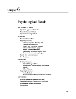 Psychological Needs