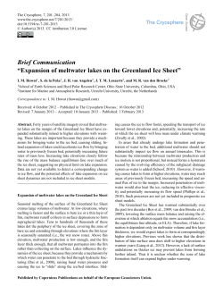 Brief Communication &ldquo;Expansion of meltwater