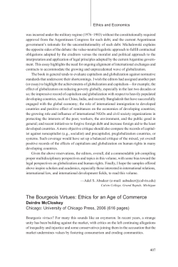 The Bourgeois Virtues: Ethics for an Age of Commerce