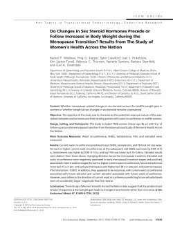 Do Changes in Sex Steroid Hormones Precede or Follow Increases