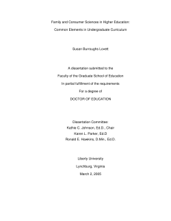 Family and Consumer Sciences in Higher Education