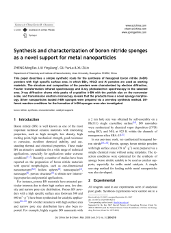 Synthesis and characterization of boron nitride sponges as a novel