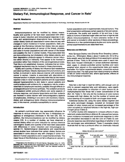 Dietary Fat, Immunological Response, and