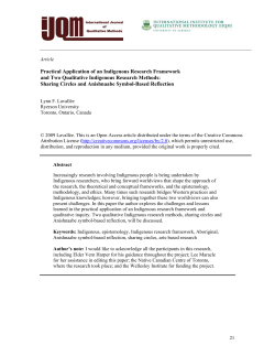 Practical Application of an Indigenous Research