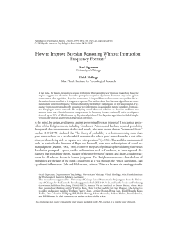 How to Improve Bayesian Reasoning Without Instruction: Frequency