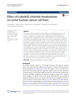 Effect of cobalt(II) chloride hexahydrate on some