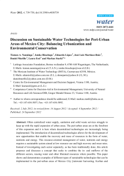 Discussion on Sustainable Water Technologies for Peri