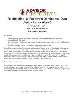 Radioactive: Is Passive`s Dominance Over Active Set to Wane?