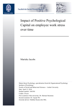 Impact of Positive Psychological Capital on employee work stress