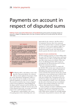 Payments on account in respect of disputed sums