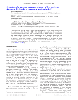 Simulation of a complex spectrum: Interplay of five electronic states