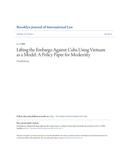 lifting the embargo against cuba using vietnam as a