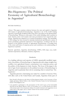 Bio-Hegemony: The Political Economy of Agricultural Biotechnology