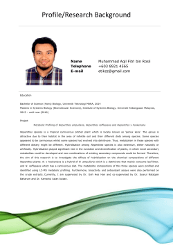 Profile/Research Background - INBIOSIS