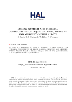 lorenz number and thermal conductivity of liquid gallium, mercury