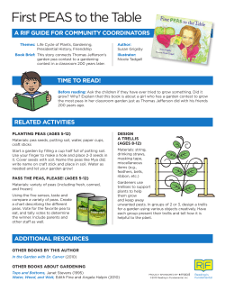 First PEAS to the Table