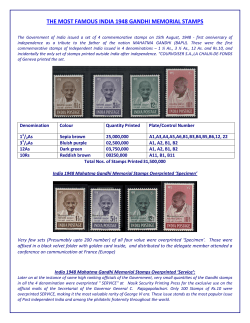 THE MOST FAMOUS INDIA 1948 GANDHI MEMORIAL STAMPS