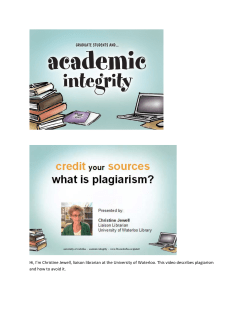 Plagiarism video slides and transcript