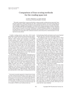 Comparison of four scoring methods for the reading span test