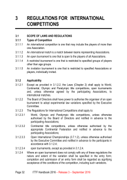 3 regulations for international competitions