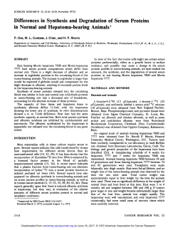 Differences in Synthesis and Degradation of