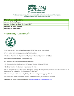 STEM Friday &ndash; January 20 Mark Your Calendars