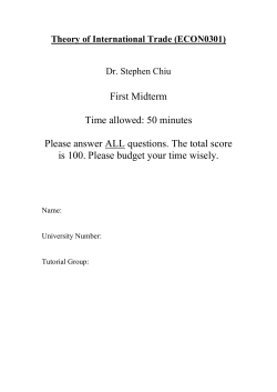 First Midterm Time allowed: 50 minutes Please answer ALL