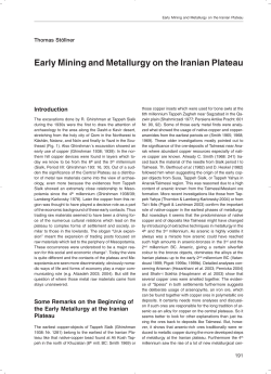 Early Mining and Metallurgy on the Iranian Plateau