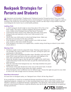 Backpack Strategies for Parents and Students