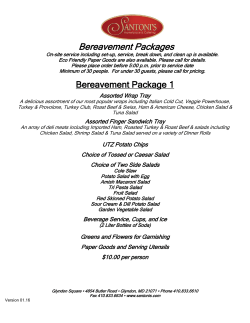 Bereavement Packages 2016