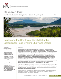 Delineating the Southwest British Columbia Bioregion for Food