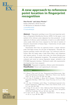 A new approach to reference point location in fingerprint recognition