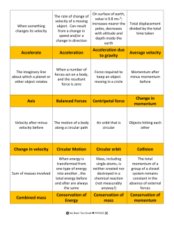 Accelerate Acceleration Acceleration due to gravity Average velocity