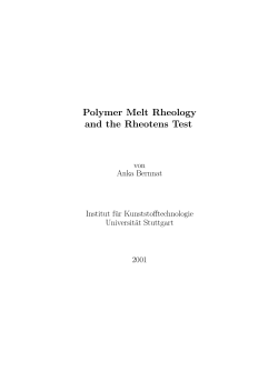 Polymer Melt Rheology and the Rheotens Test