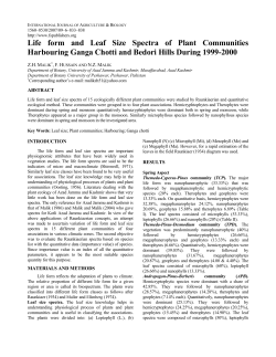 Life form and Leaf Size Spectra of Plant Communities Harbouring