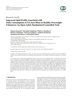 1 Improved lipid profile associated with daily consumption