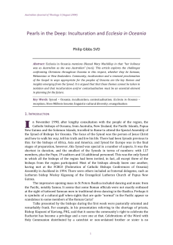 Pearls in the Deep: Inculturation and Ecclesia in Oceania