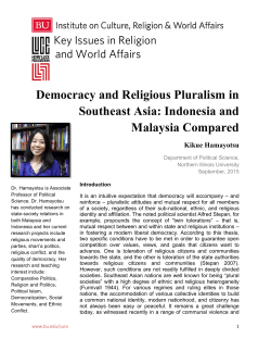 Democracy and Religious Pluralism in Southeast Asia: Indonesia