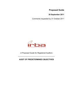 A Proposed Guide for Registered Auditors: Audit of Predetermined